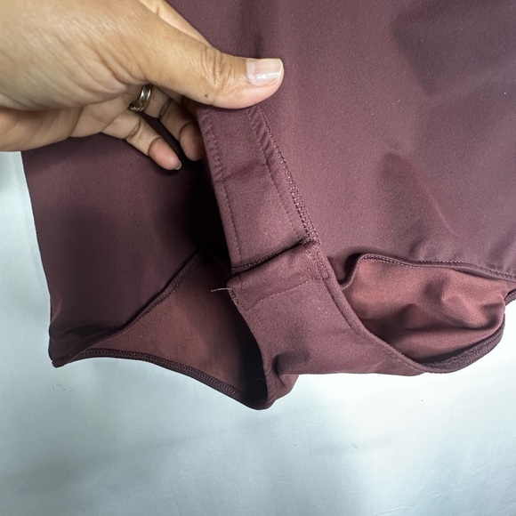 Free People Deep V-Neck Burgundy bodysuit - Picture 4 of 8